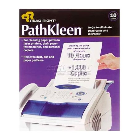 Advantus Read Right Pathkleen Laser Printer Cleaning Sheets, 10/Pk RR1237